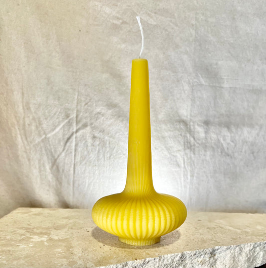 Self-standing Ribbed Taper Candle